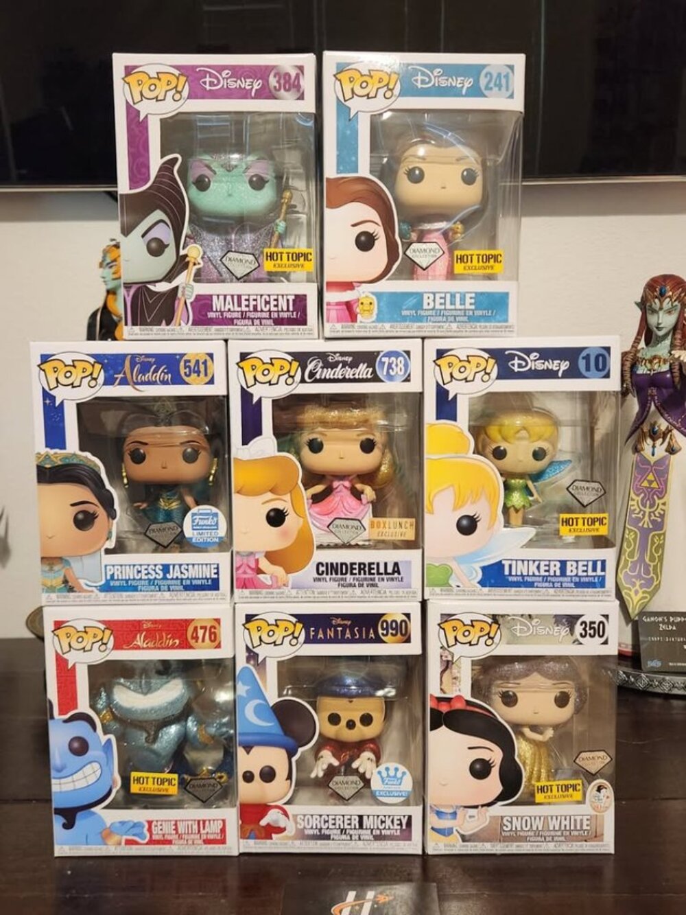Disney Exclusive Diamond Funko PoP Lot of 8